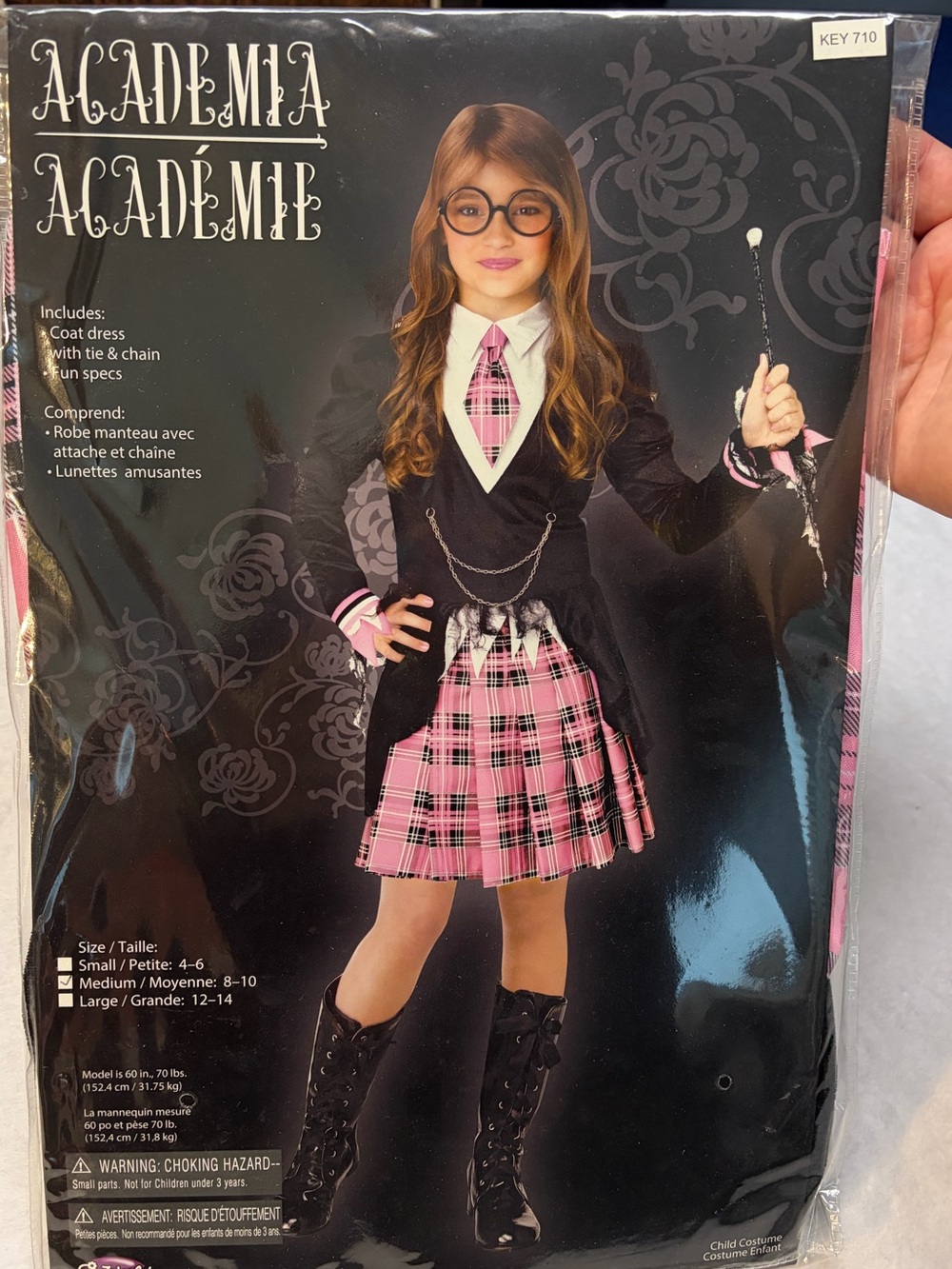 School Uniform Costume with Black Coat and Tie- NWT